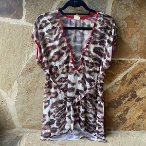 Becca by Rebecca Virtue animal print cover-up top